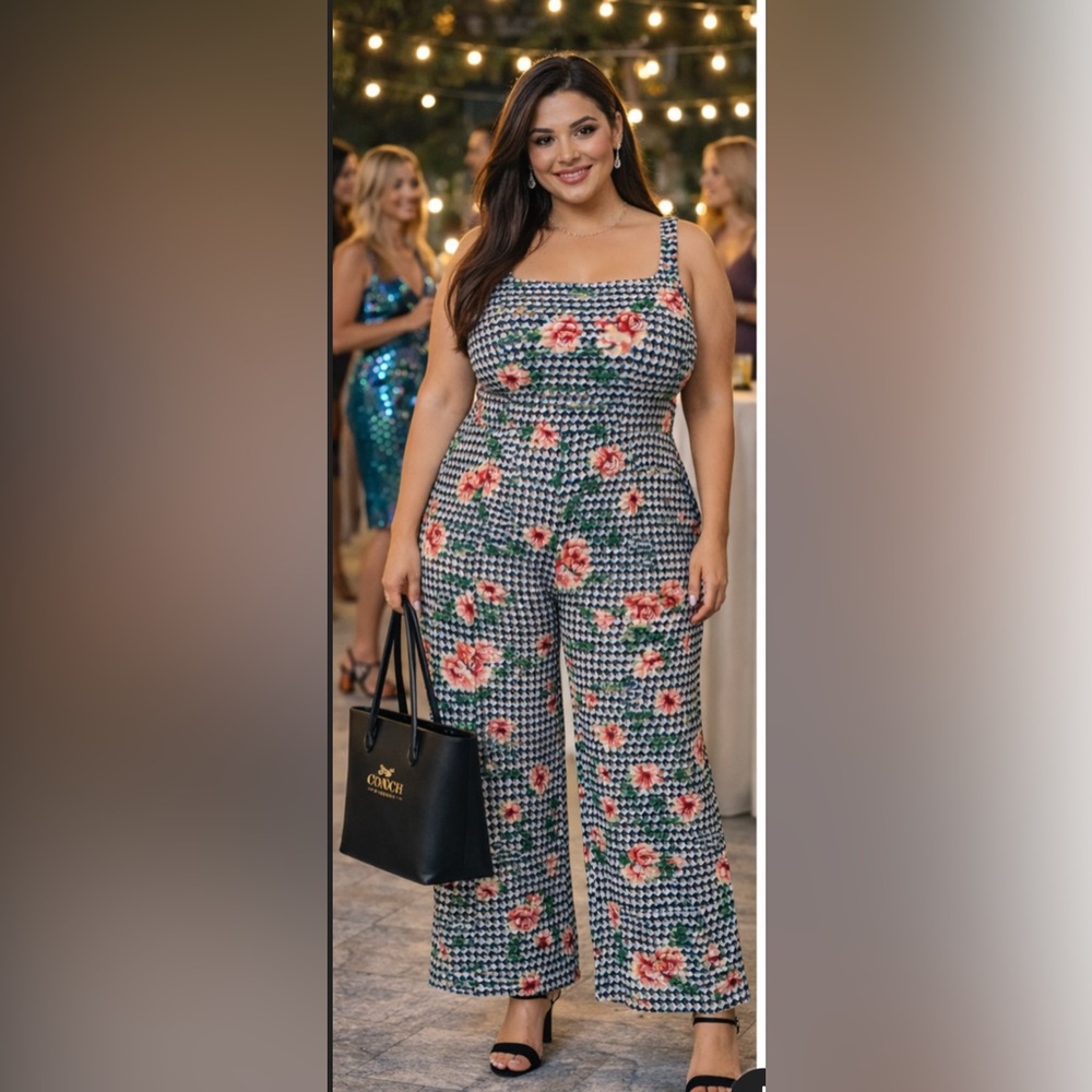 NWT Floral  Patterned Jumpsuit 
Size  2X by FULL CIRCLE TRENDS 🌸BG1